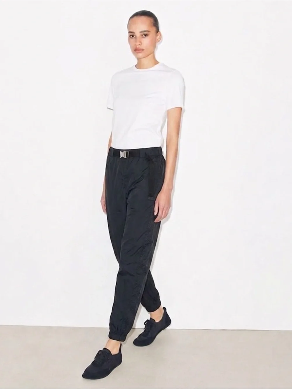 NWT Tory Burch Women’s Black Belted Poplin Jogger Pants